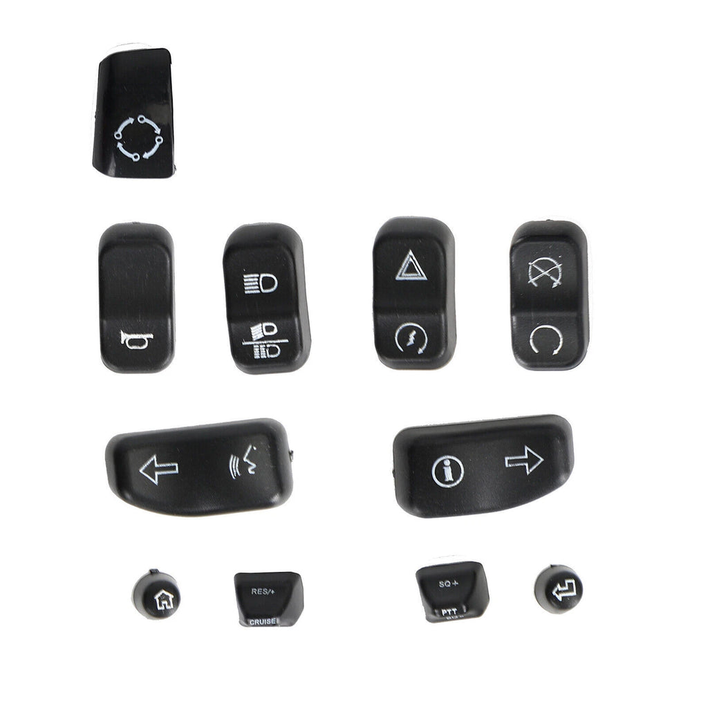 11 Pieces Control Switch Cap Buttons for Harley Davidson Glide Road King (2014–2019) T9