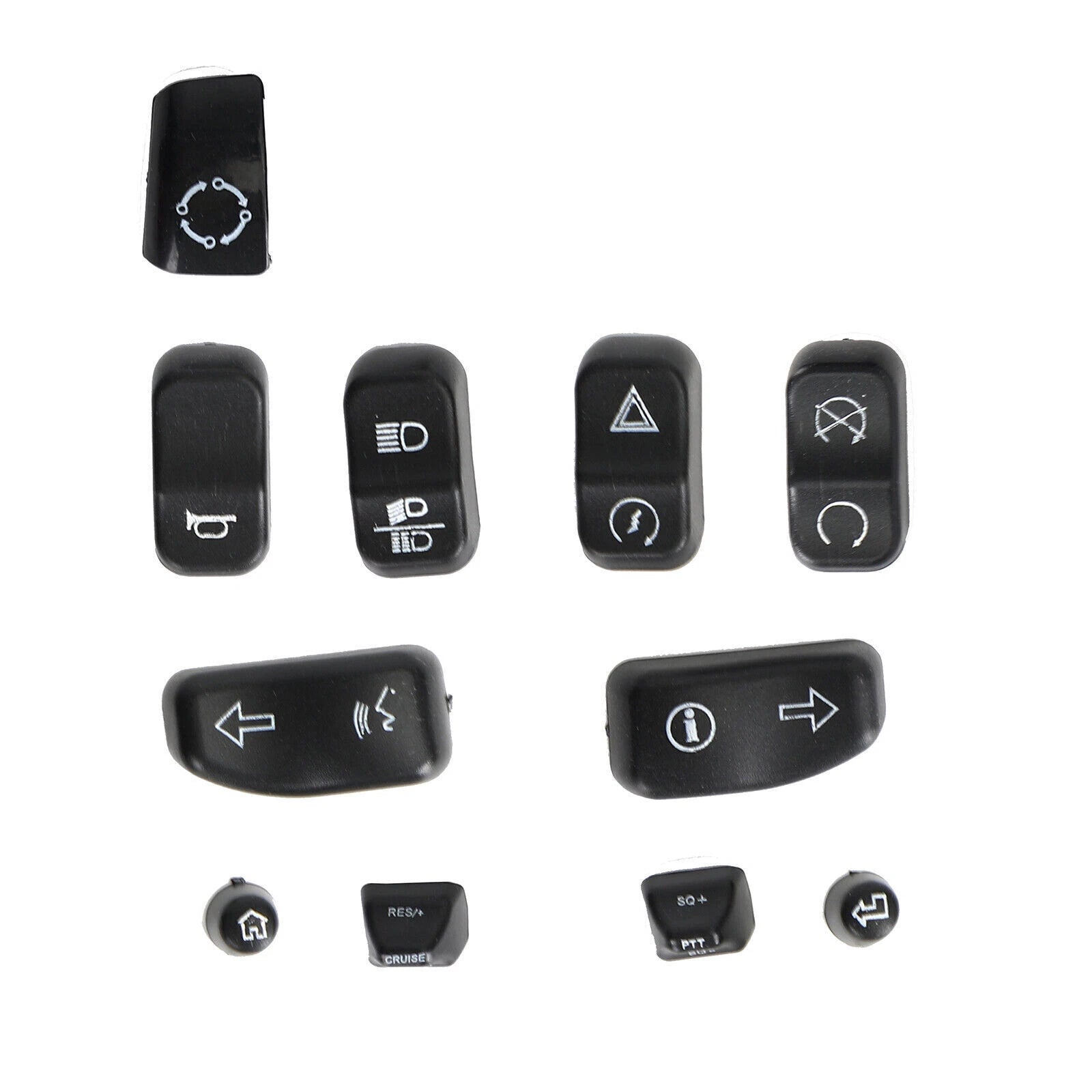11 Pieces Control Switch Cap Buttons for Harley Davidson Glide Road King (2014–2019) T9