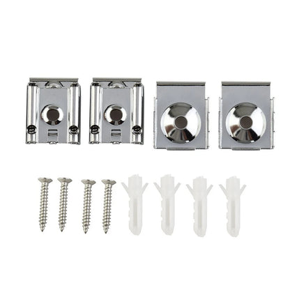 Set of 4 Chrome Mirror Wall Hanging Fixing Kit for Frameless Clips
