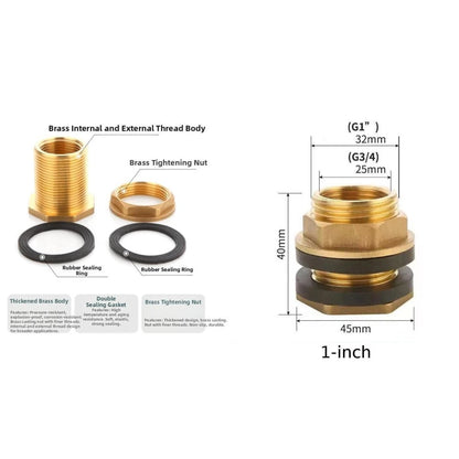 Water Tank Connector G1 Thread Fitting for Rainwater Harvesting