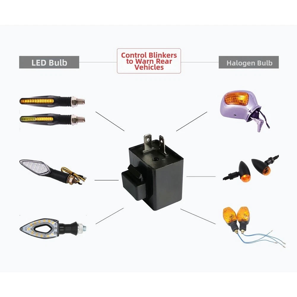 Flasher Relay with Buzzer for Motorcycle (6-12V)