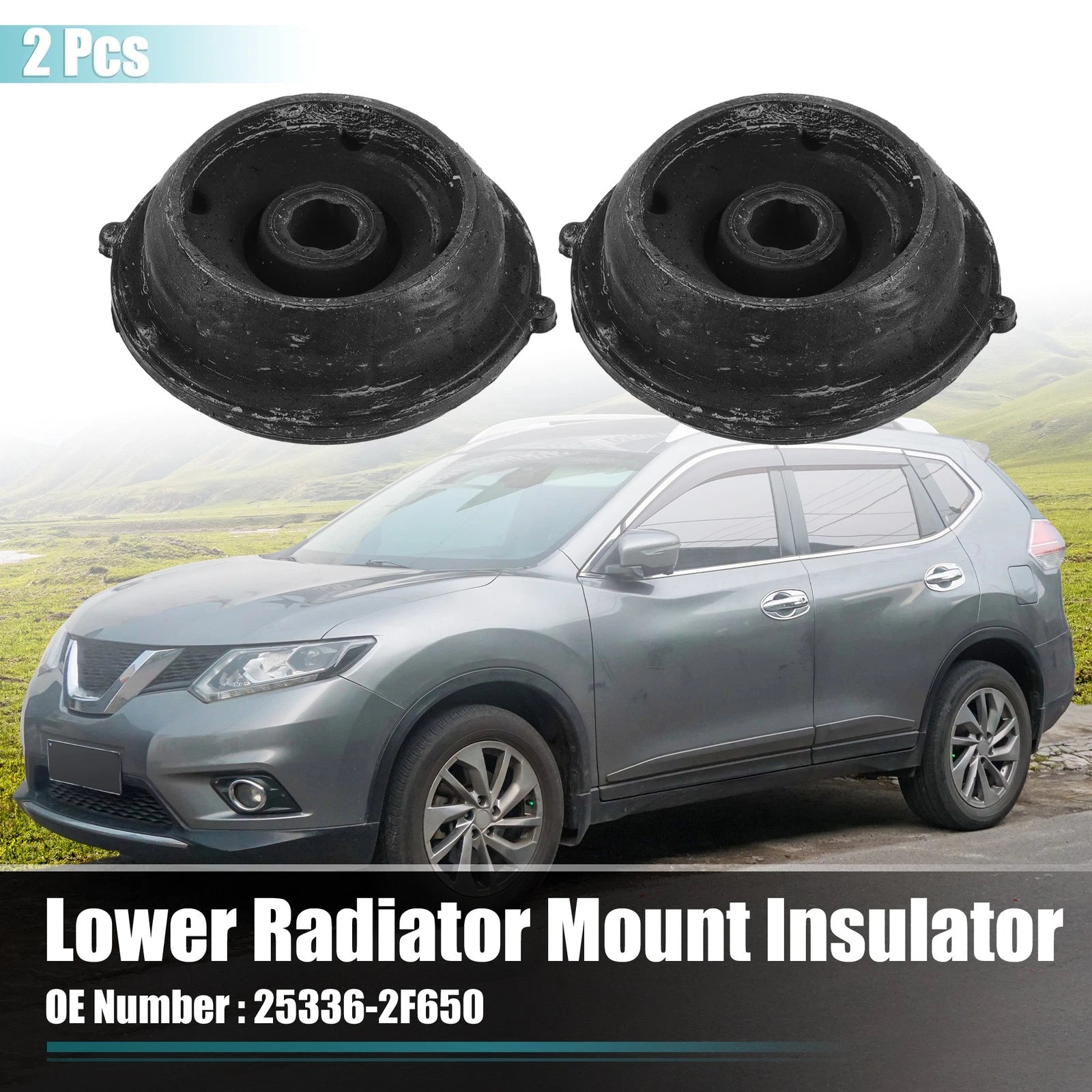 2PC Lower Radiator Mount Insulator Replacement Rubber for Hyundai Santa Fe (2021–2023)