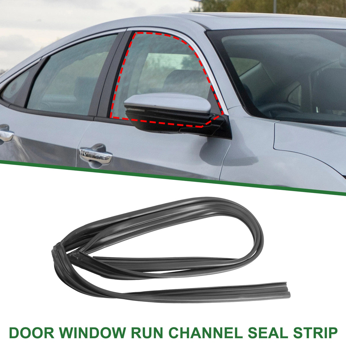 Front Right Door Window Run Channel Seal Strip for Honda Civic (2006–2011)