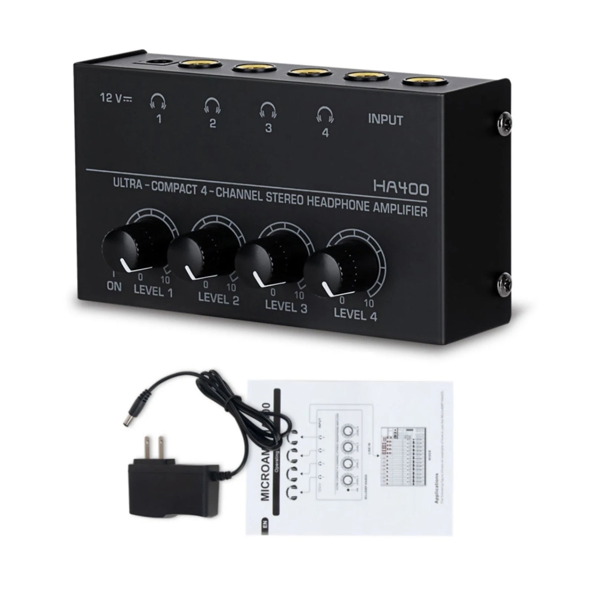 4 Channels Mini Stereo Headphone Audio Amplifier for Earphone