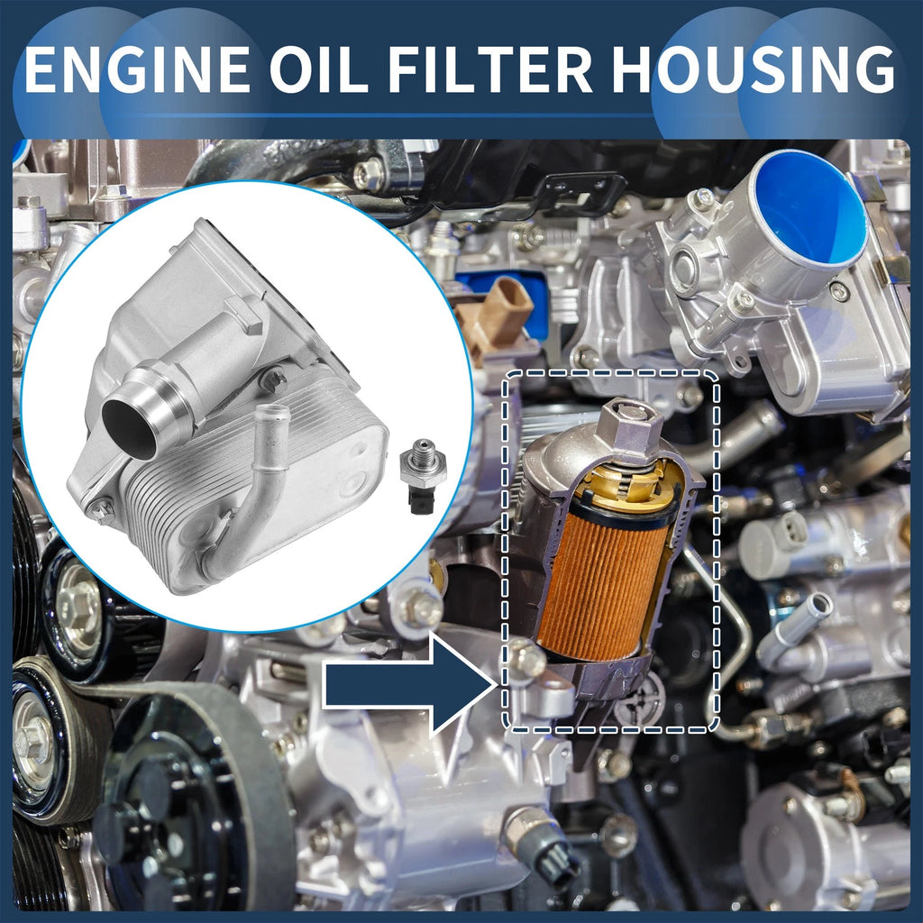 Engine Oil Cooler Filter Housing with Sensors for BMW 128i (2008–2013)
