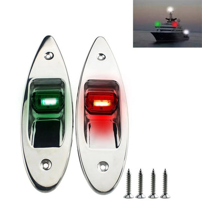 2X LED Navigation Side Tear Drop Lights for Marine Boat (12V)