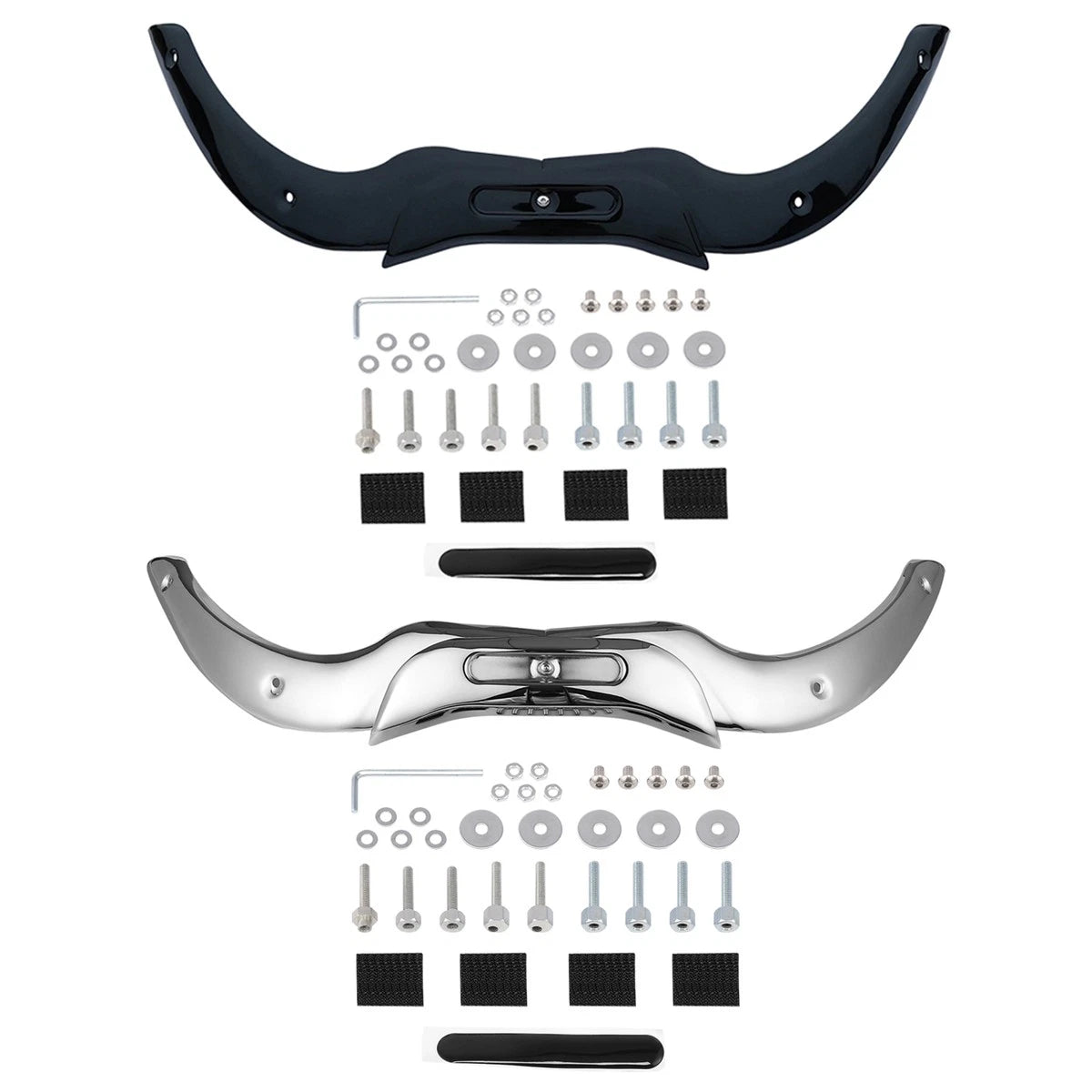Chrome/Black Windshield Trim for Harley Touring CVO Road Glide (2004–2013)