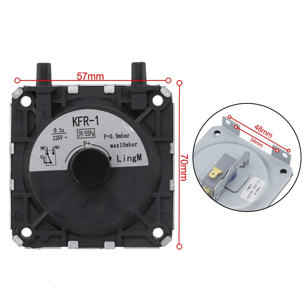 Reliable switch for exhaust water heaters (High temperature range)