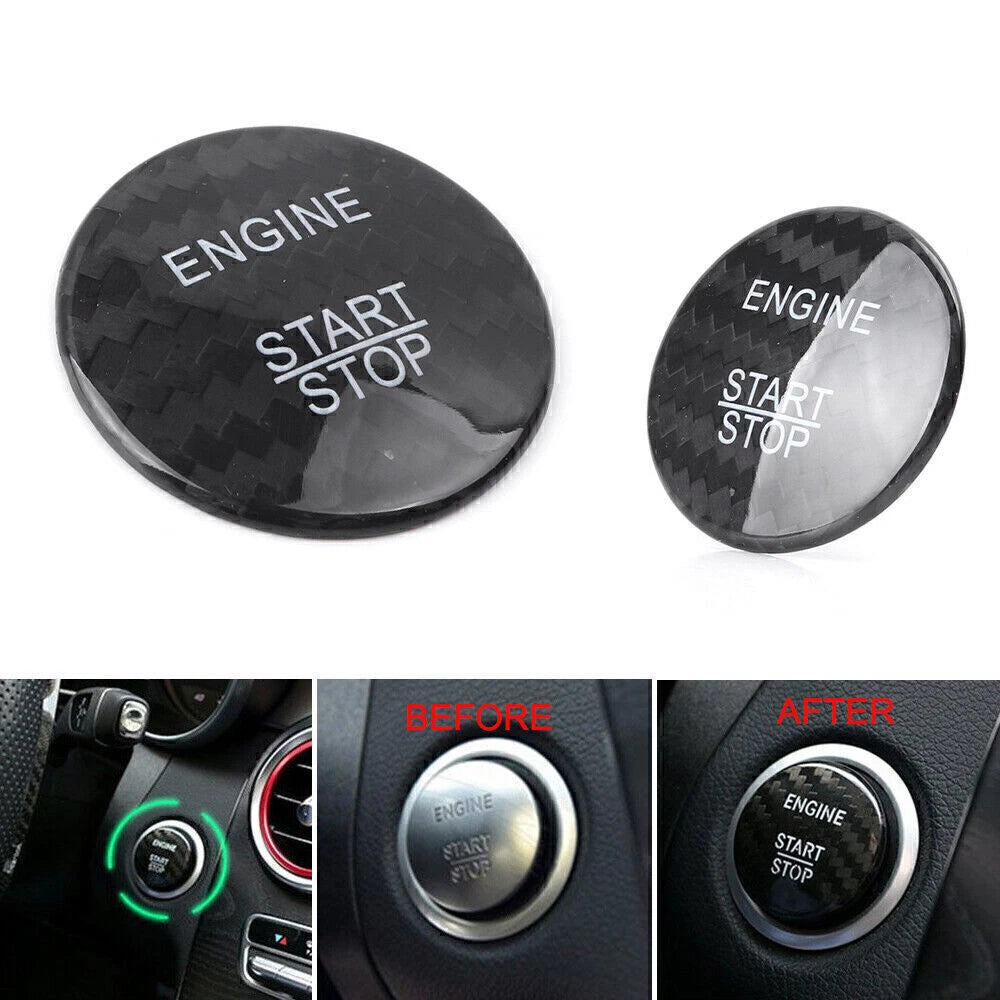 Engine Start Stop Button Sticker Cover Carbon Fiber for Mercedes Benz E Class (2017–2023)