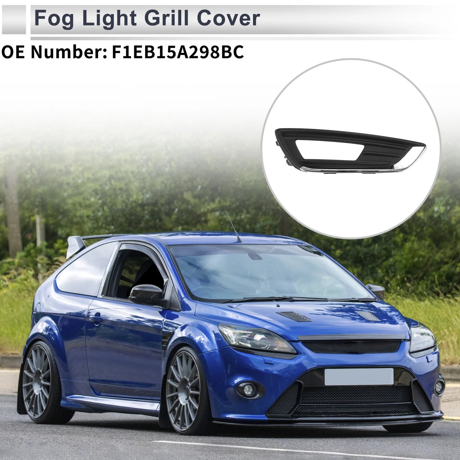 Front Right Fog Light Grille Replacement for Ford Focus (2015–2018)