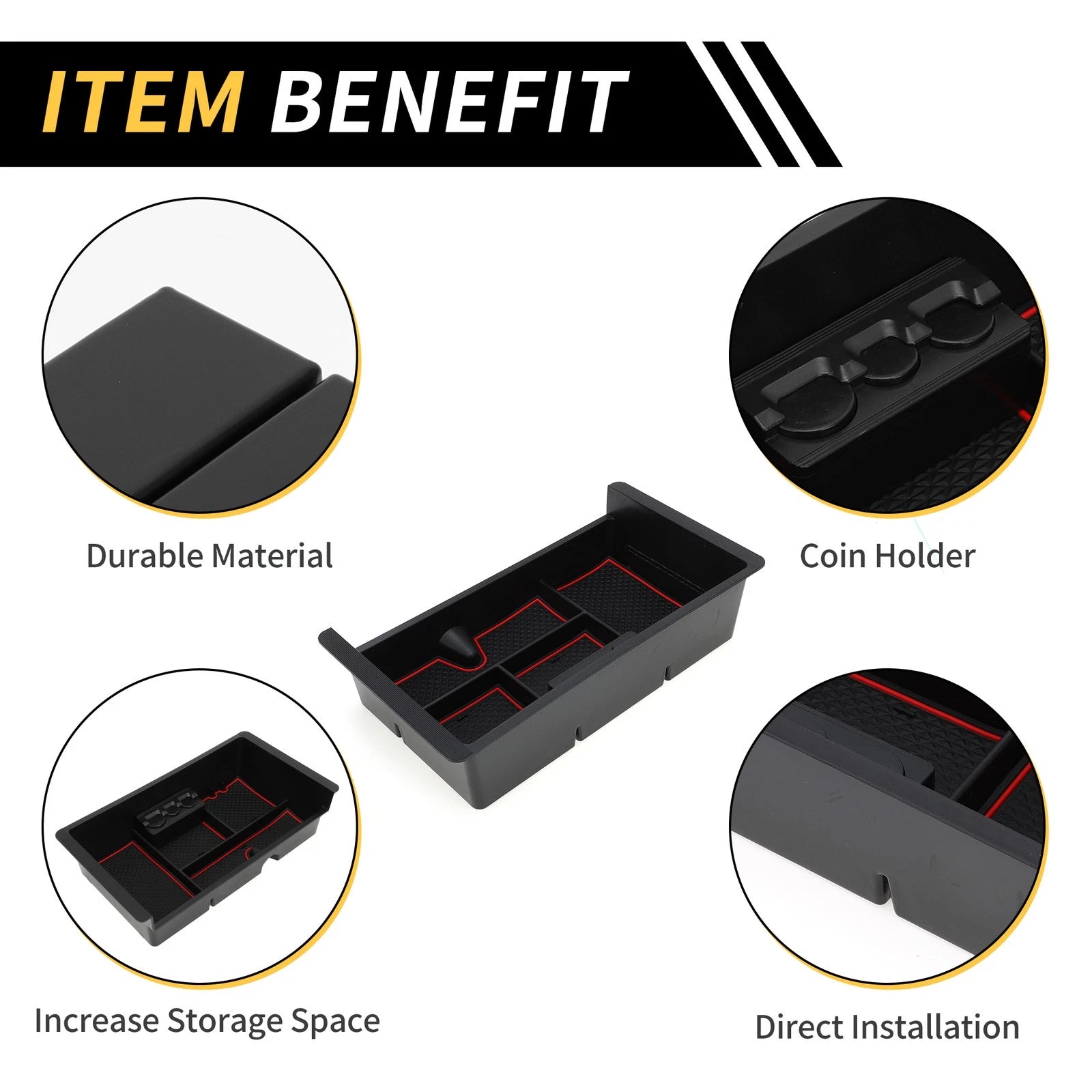 Center Console Organizer Insert Tray for Chevy Silverado 1500, GMC (2019–2023)
