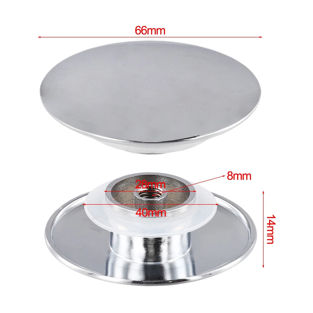 66mm Basin Waste Sink Cap Chrome for Bathroom Kitchen Replacement