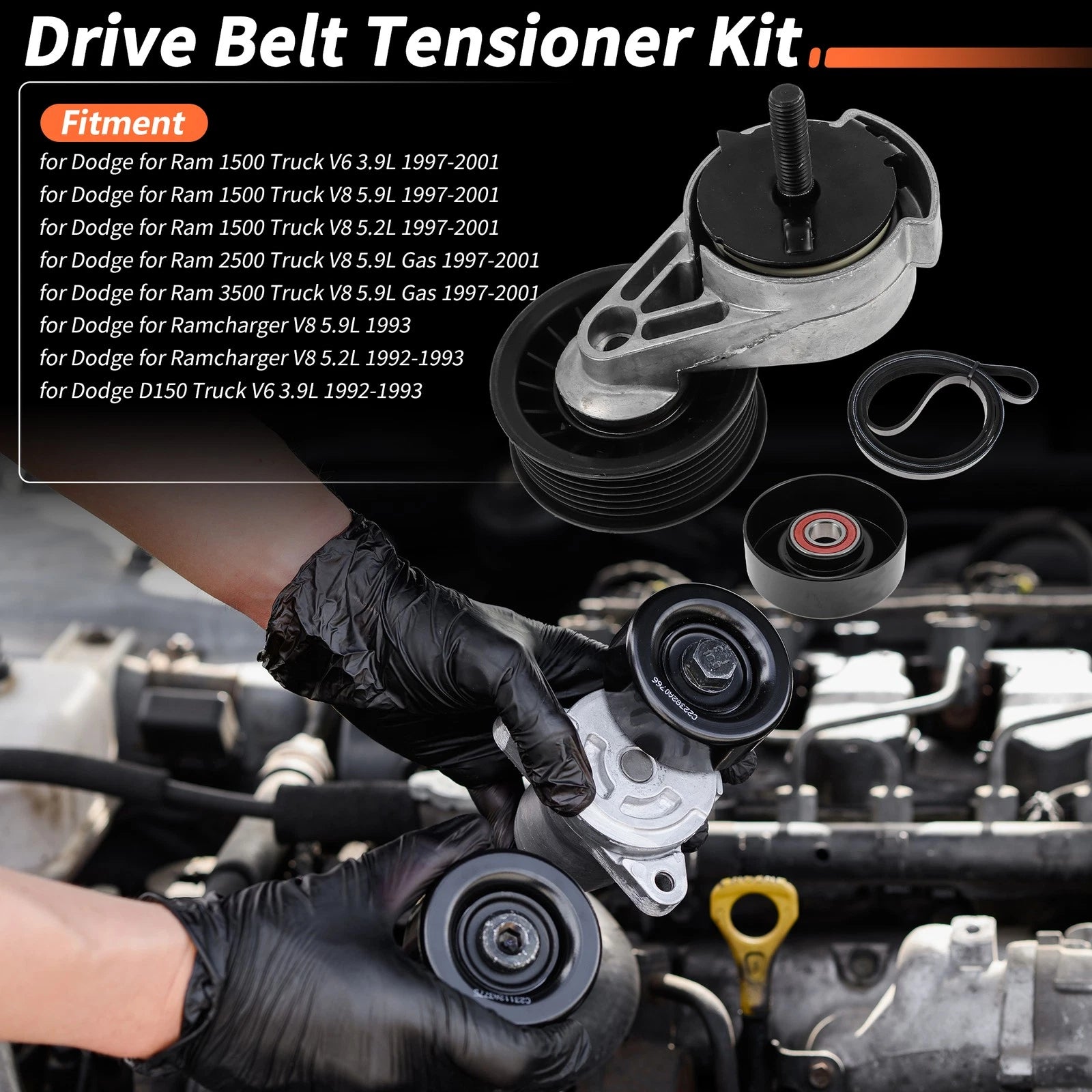 Drive Belt Tensioner Kit Replacement for Dodge Ram 1500 (1997–2001)