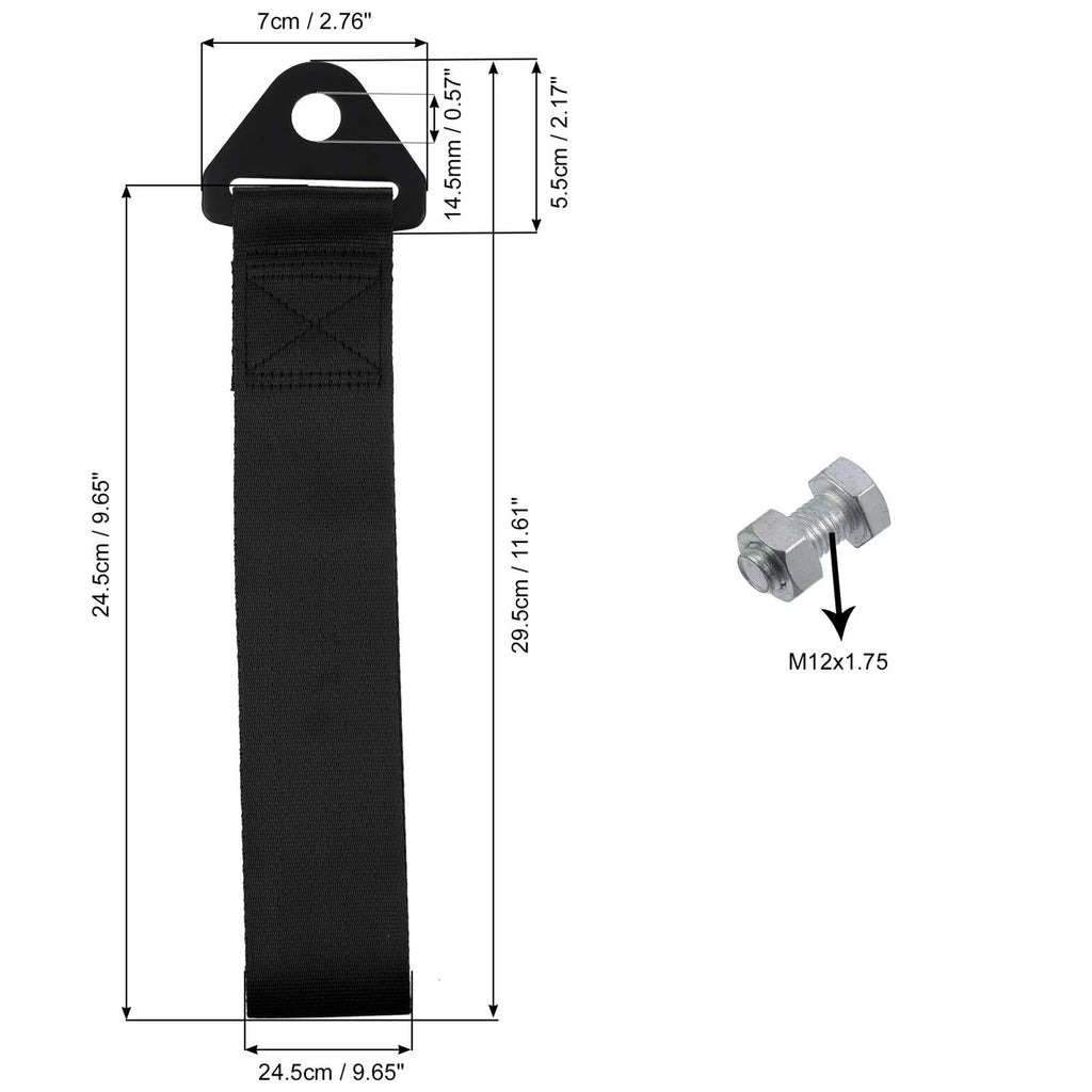 Set Front Tow Strap Bumper Rope Trailer Hook for Car (2000–2026)