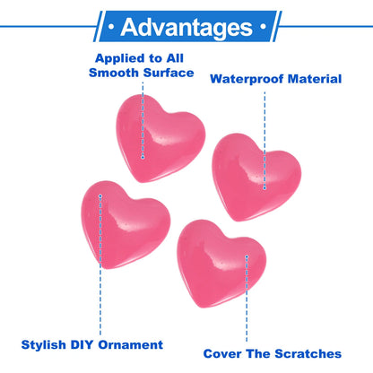 Set of 4 Heart Pattern Car Bumper Stickers Decals Waterproof 2.8x2.8cm