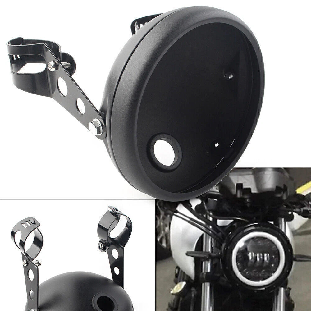 7-Inch LED Headlight Shell for Harley (Matte Black)