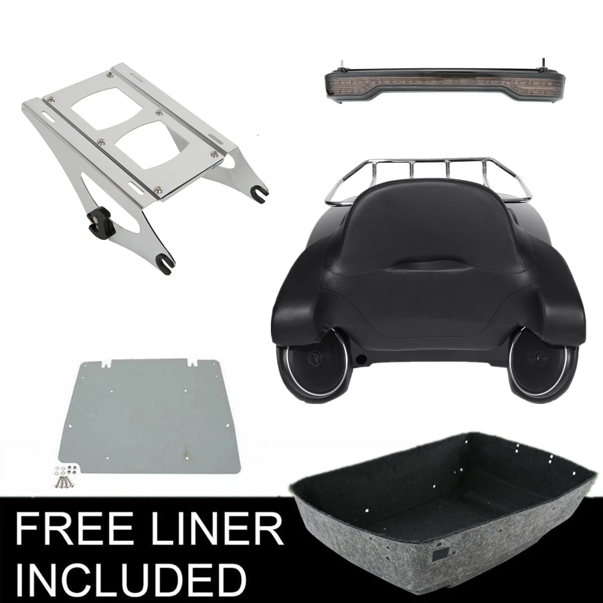 Trunk Backrest Rack Tail Light for Harley Touring (2014–2023)