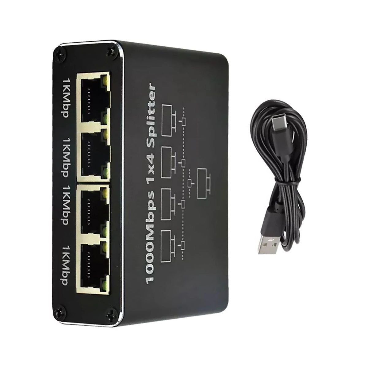 RJ45 Gigabit Ethernet Splitter for LAN Network (1 IN 4 Out)