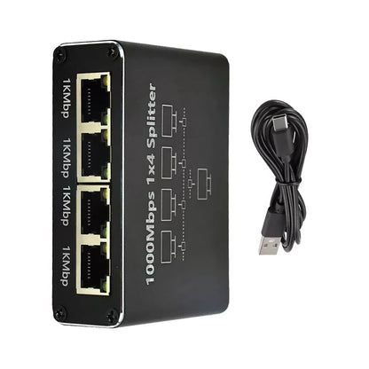 RJ45 Gigabit Ethernet Splitter for LAN Network (1 IN 4 Out)