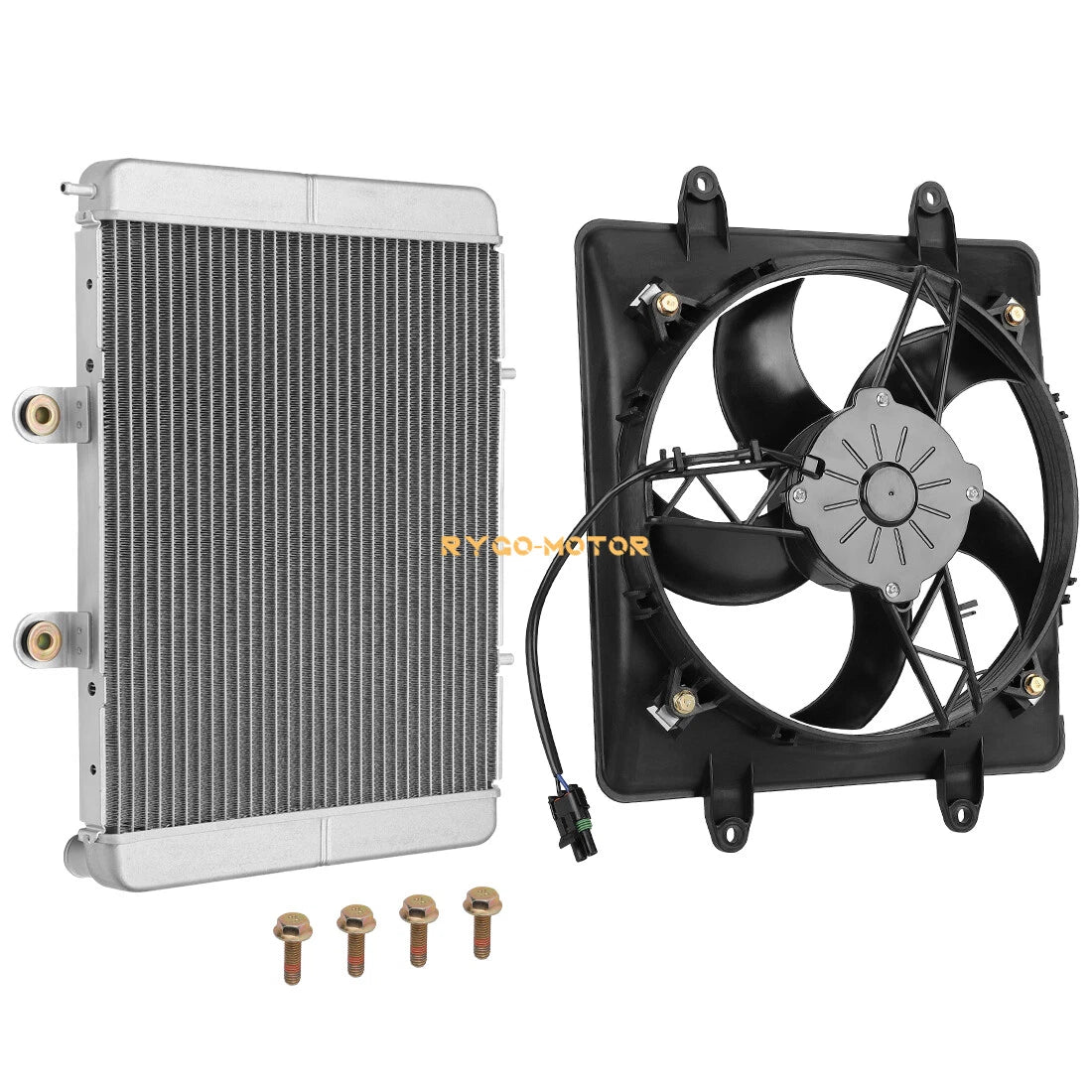 Aluminum Radiator & Cooling Fan for Polaris RZR 570 2012–2022, RZR 800 2008–2014