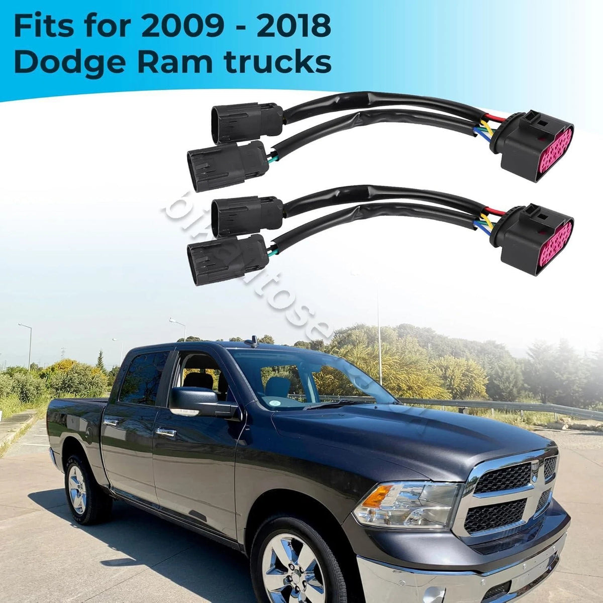 2X Conversion Harnesses for Dodge Ram (2009–2018) Quad to Projector Headlight