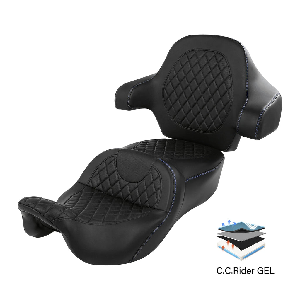 Gel Seat Backrest for Harley Touring Electra Glide (2014–2023)