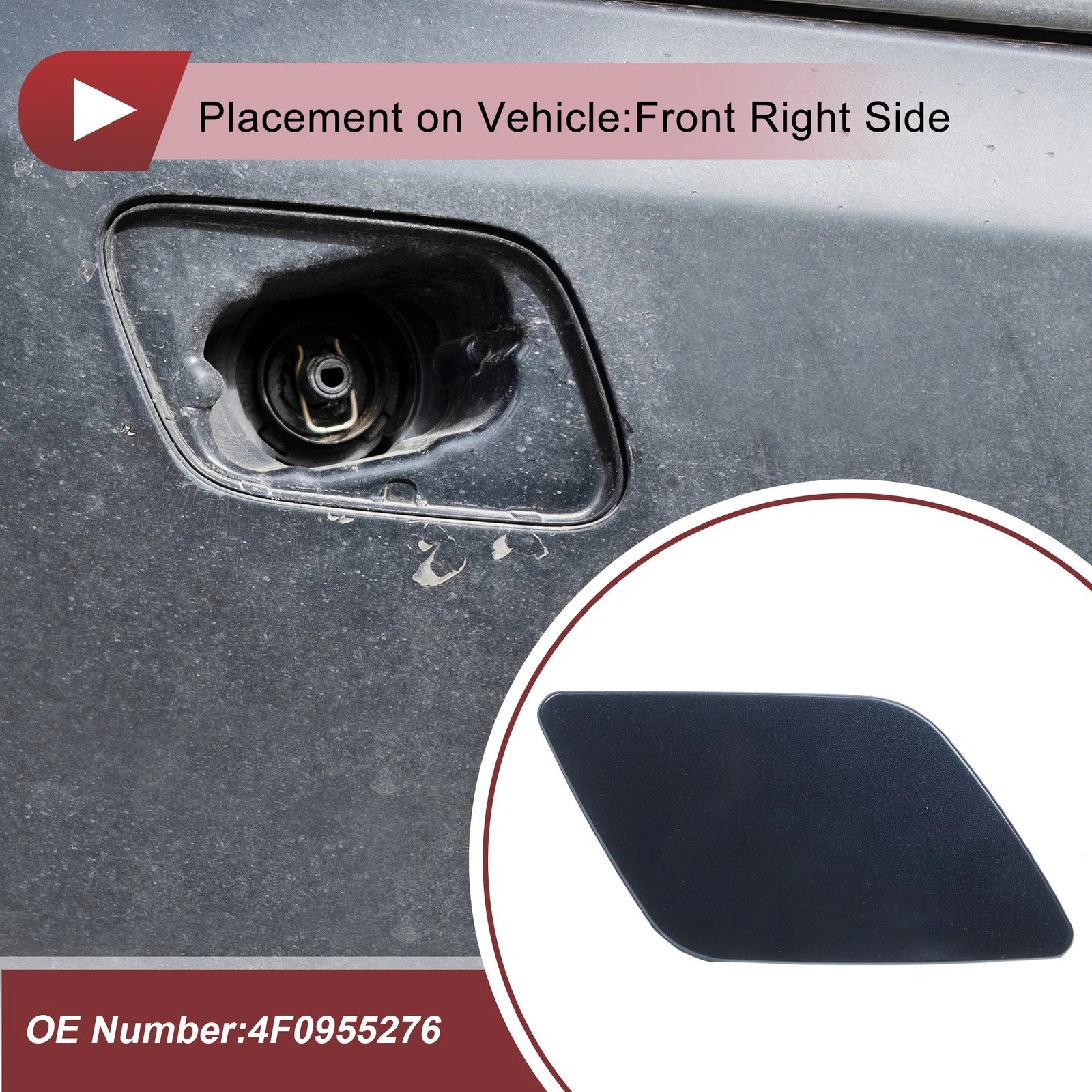 Front Right Washer Nozzle Cover Cap Replacement for Audi A6 (2005–2008)