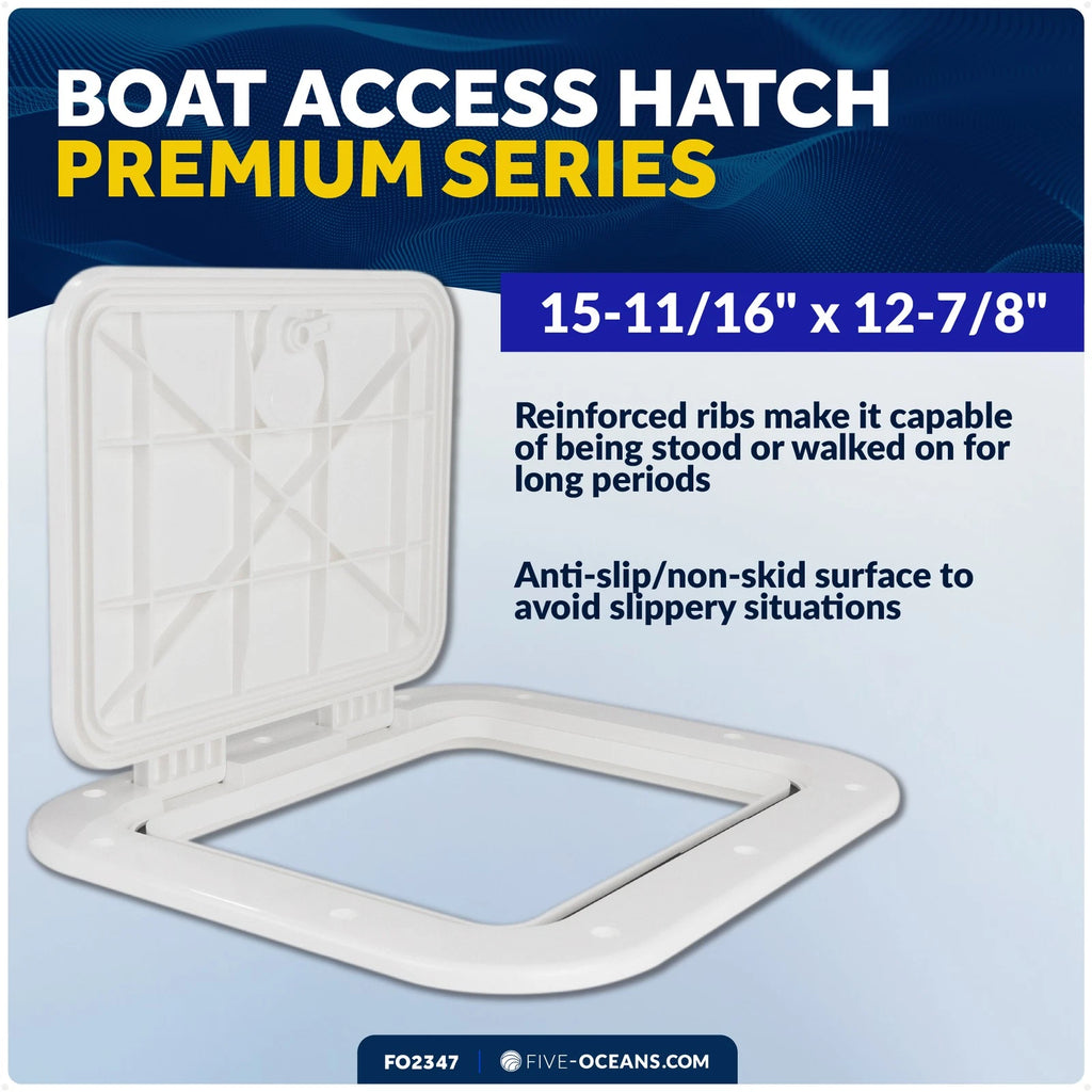 Boat Hatch Access Lid 15-11/16" x 12-7/8" Off-White
