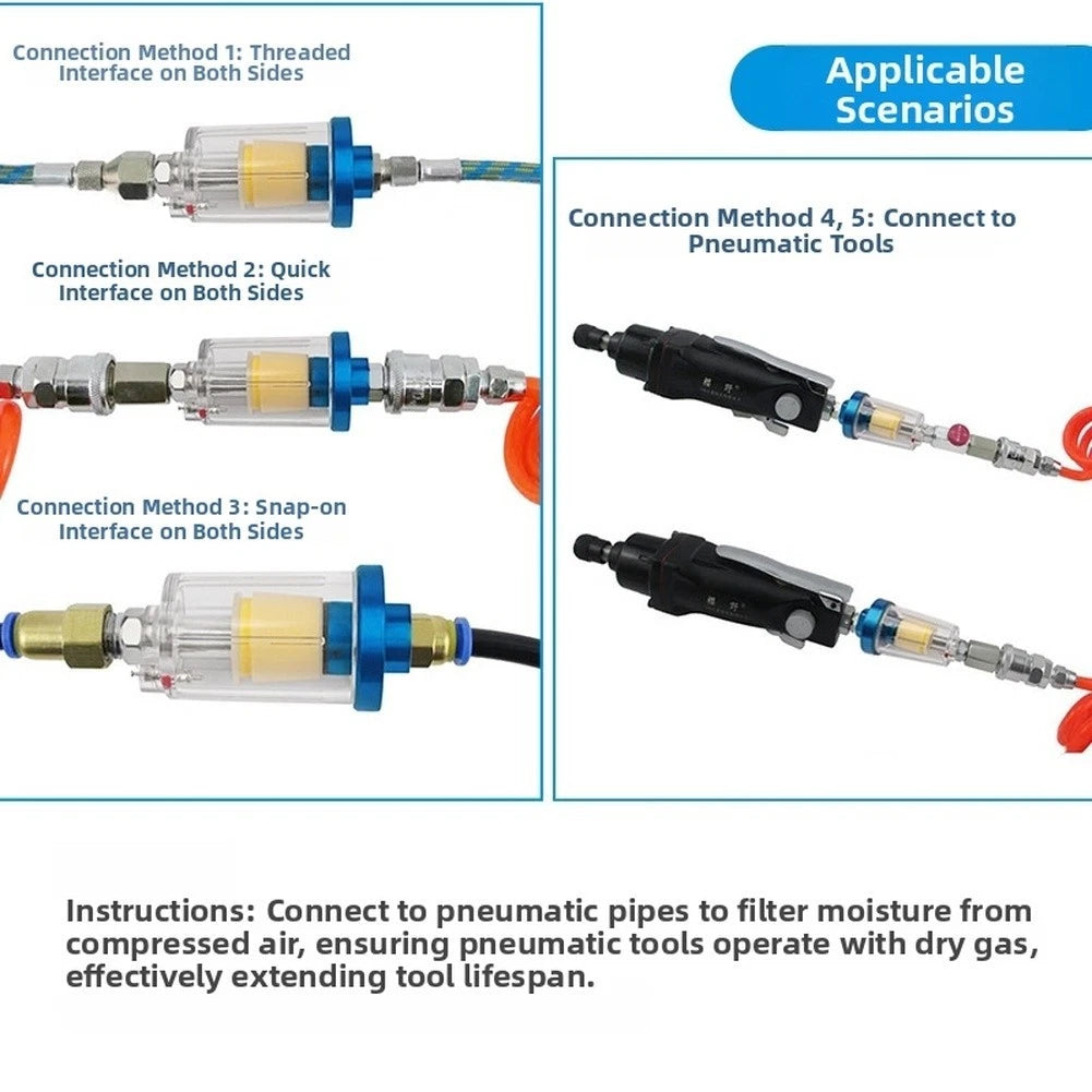 Air Water Filter Separator for Pneumatic Tools (Compact Design)