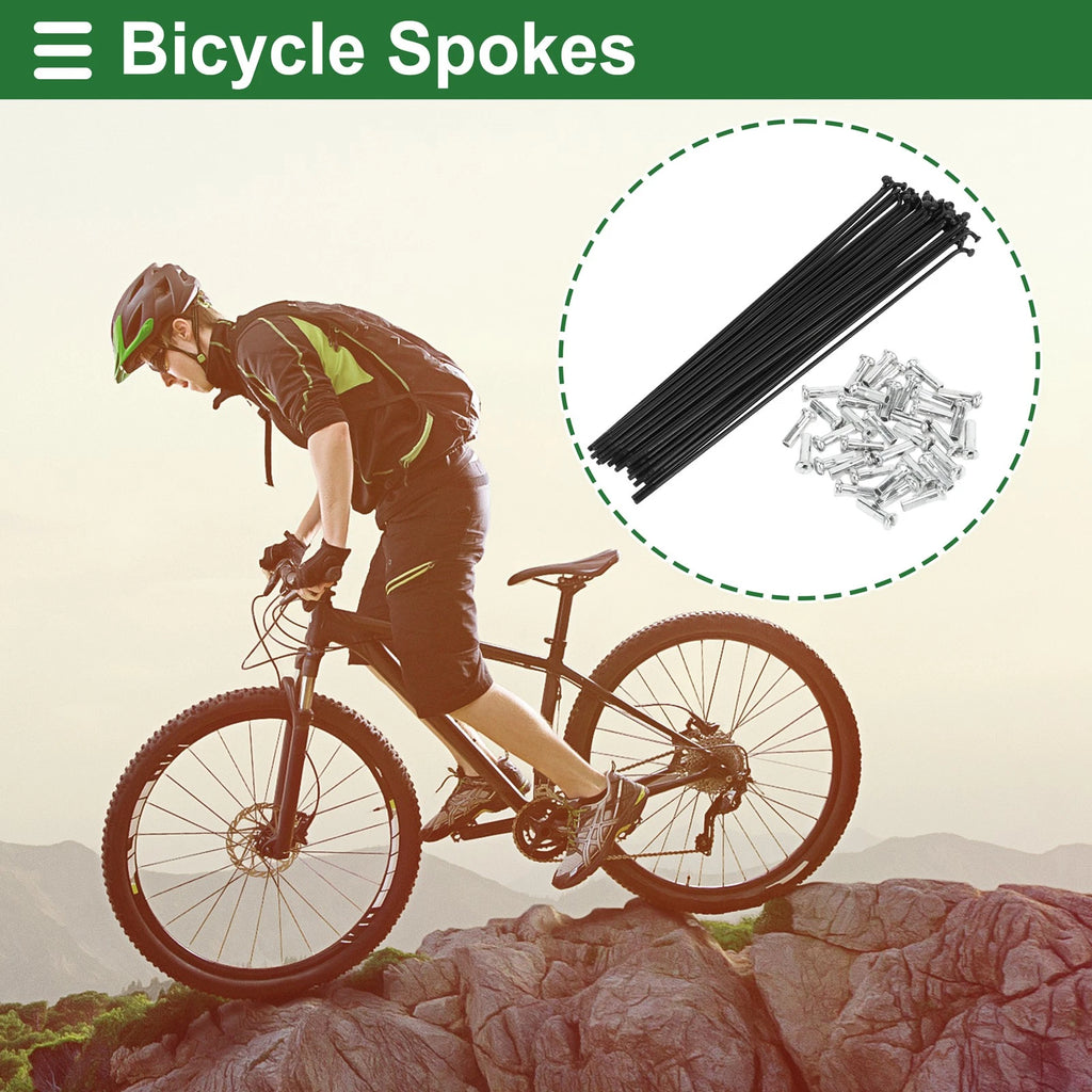 Bicycle Spokes Nipple Set 14G Carbon Steel Black Universal (2000–2020)
