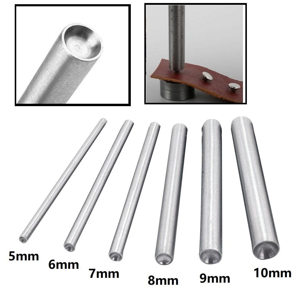 Mushroom Domed Snap Rivet Setting Tool for Spike Studs (UK)