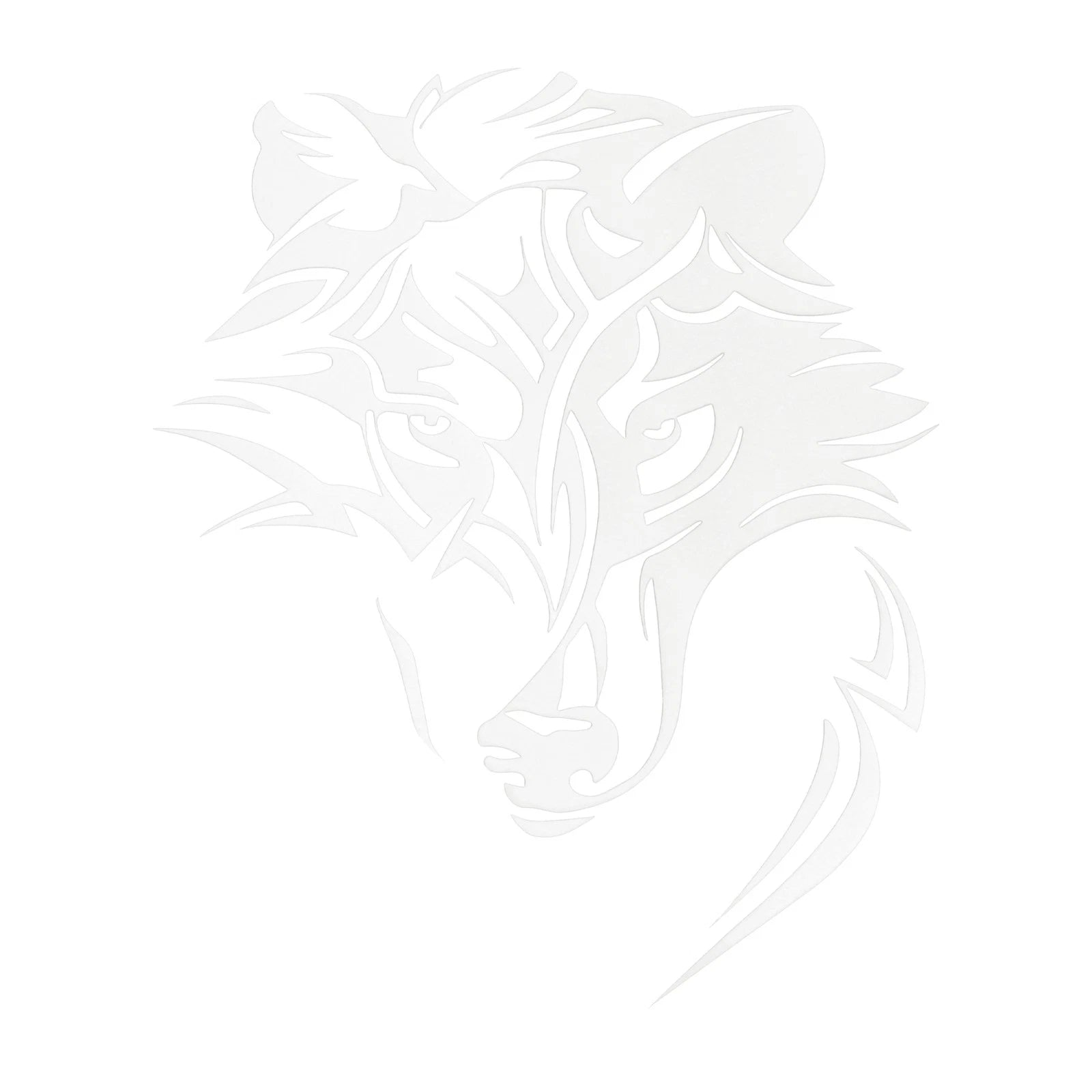 Reflective Bumper Decal for - Silver Tone Wolf Head
