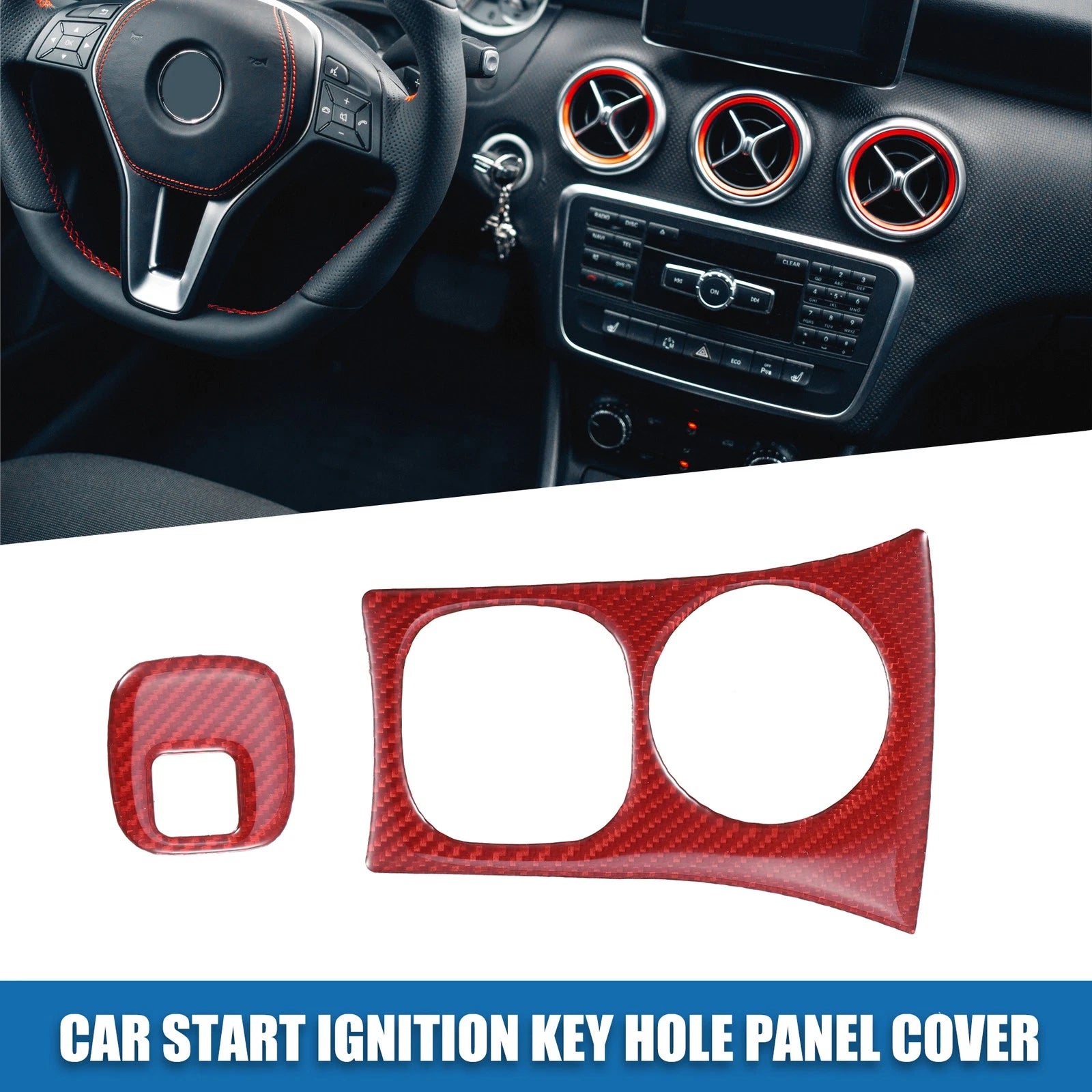 Ignition Key Hole Panel Covers for Chevy Corvette C5 Red (Set of 2)