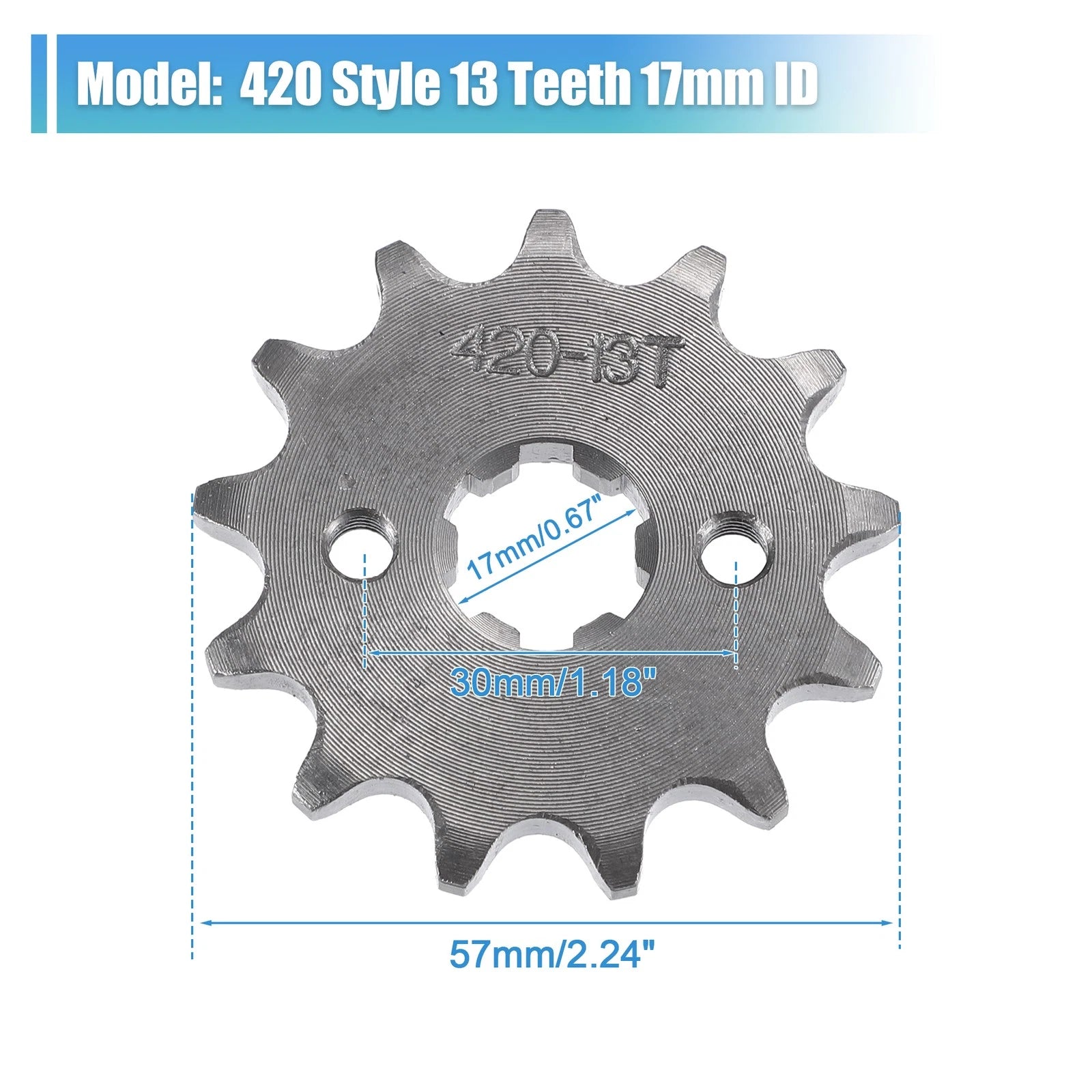 Front Engine Sprocket Set Replacement 13T 17mm ID for Dirt Pit Bike ATV (420)