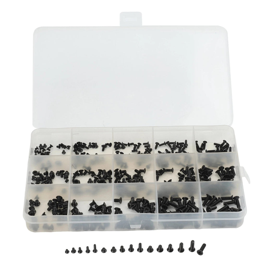 450pcs Black Cross KM Countersunk Screws M2 M2.5 for PC Case Assembly