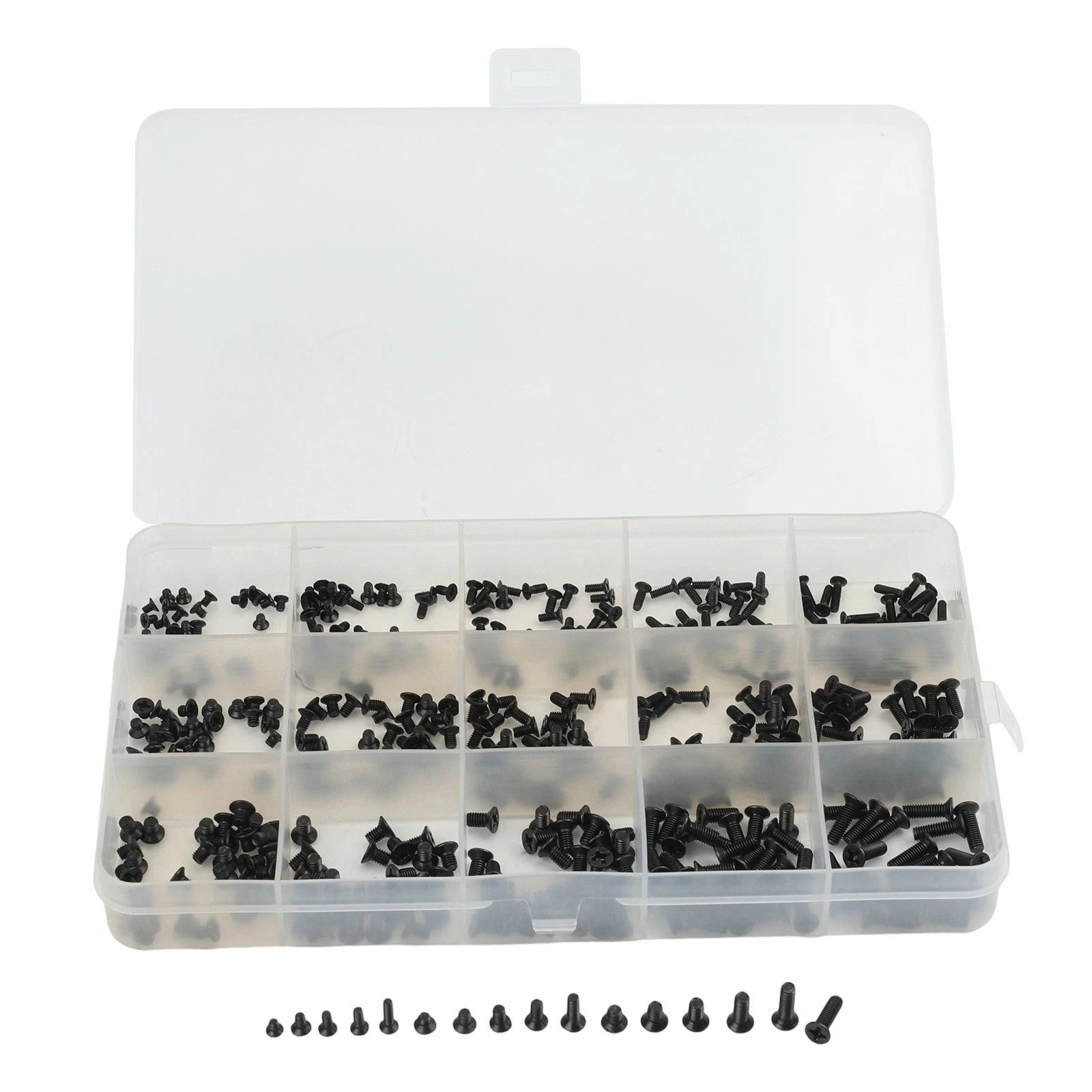 450pcs Black Cross KM Countersunk Screws M2 M2.5 for PC Case Assembly