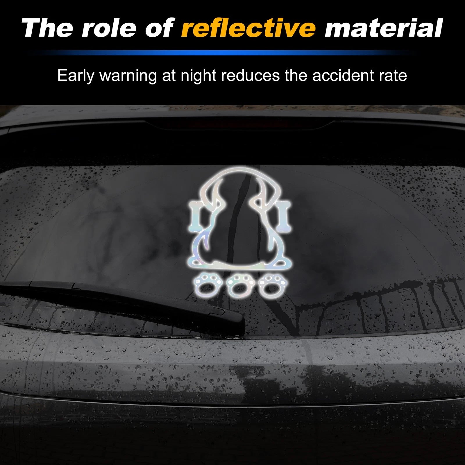 Reflective Bumper Decal for Car (Colorful Laser Square)