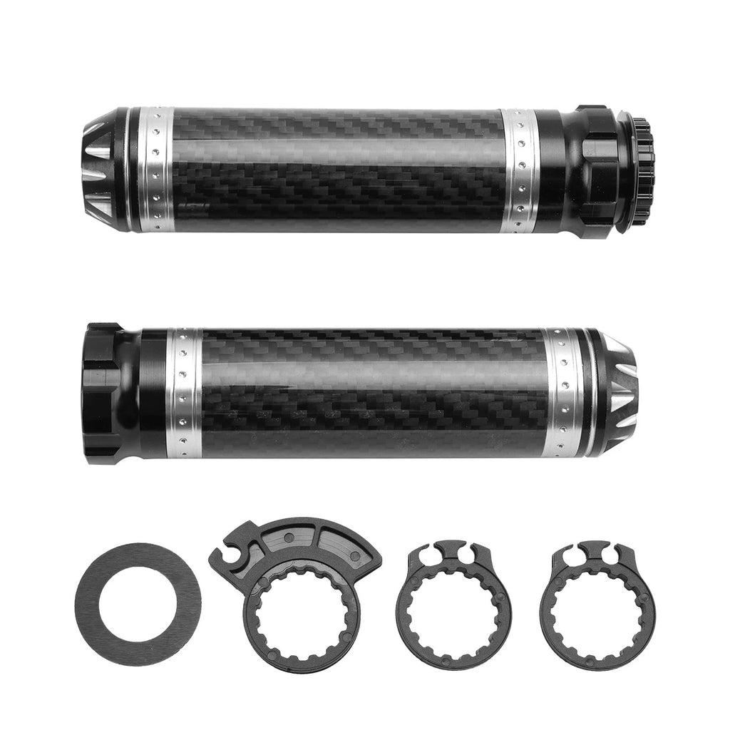 7/8" Motorcycle Handle Bar Grips for Universal Fit (Silver)