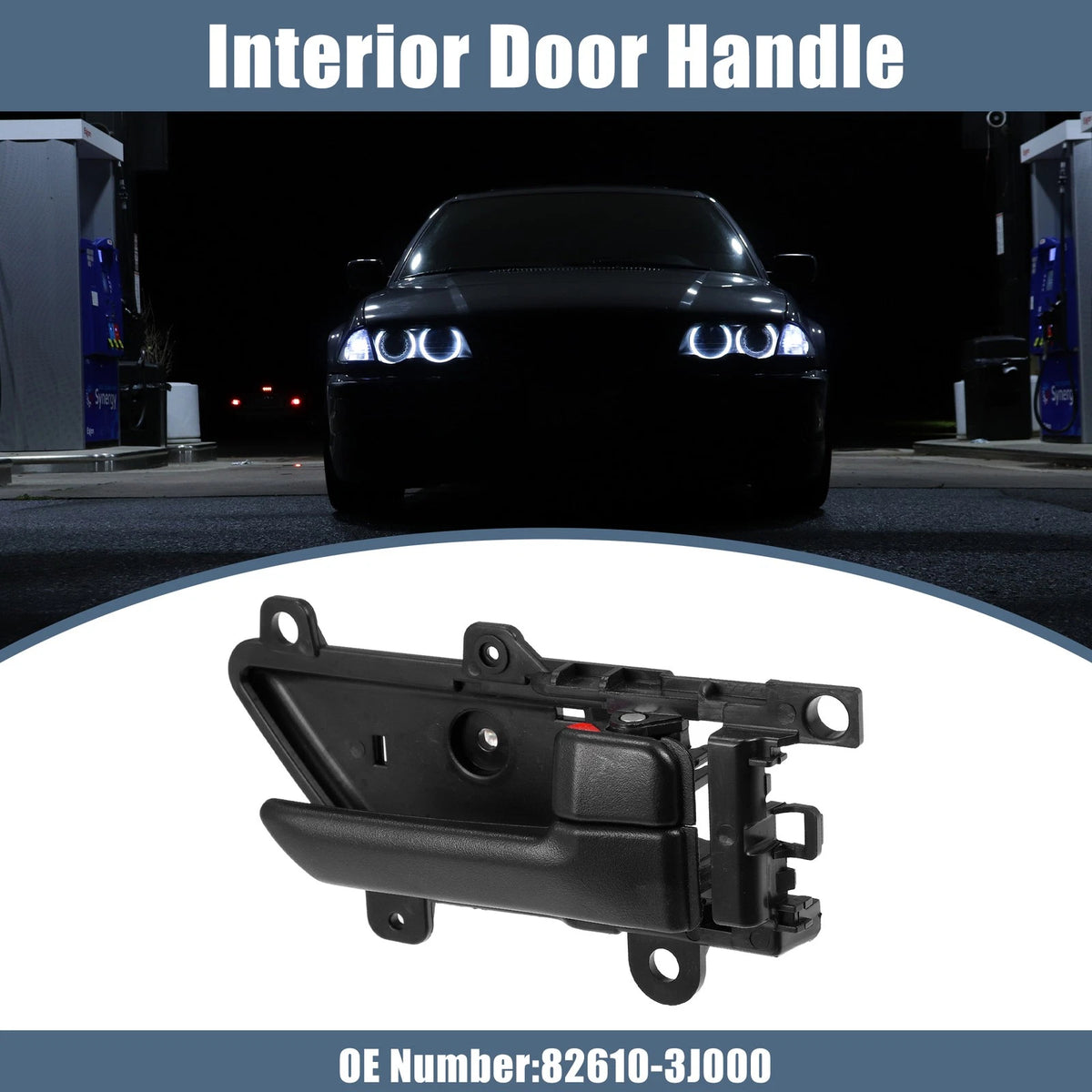 Front Right Passenger Interior Door Handle for Hyundai Veracruz Black (2007–2012)