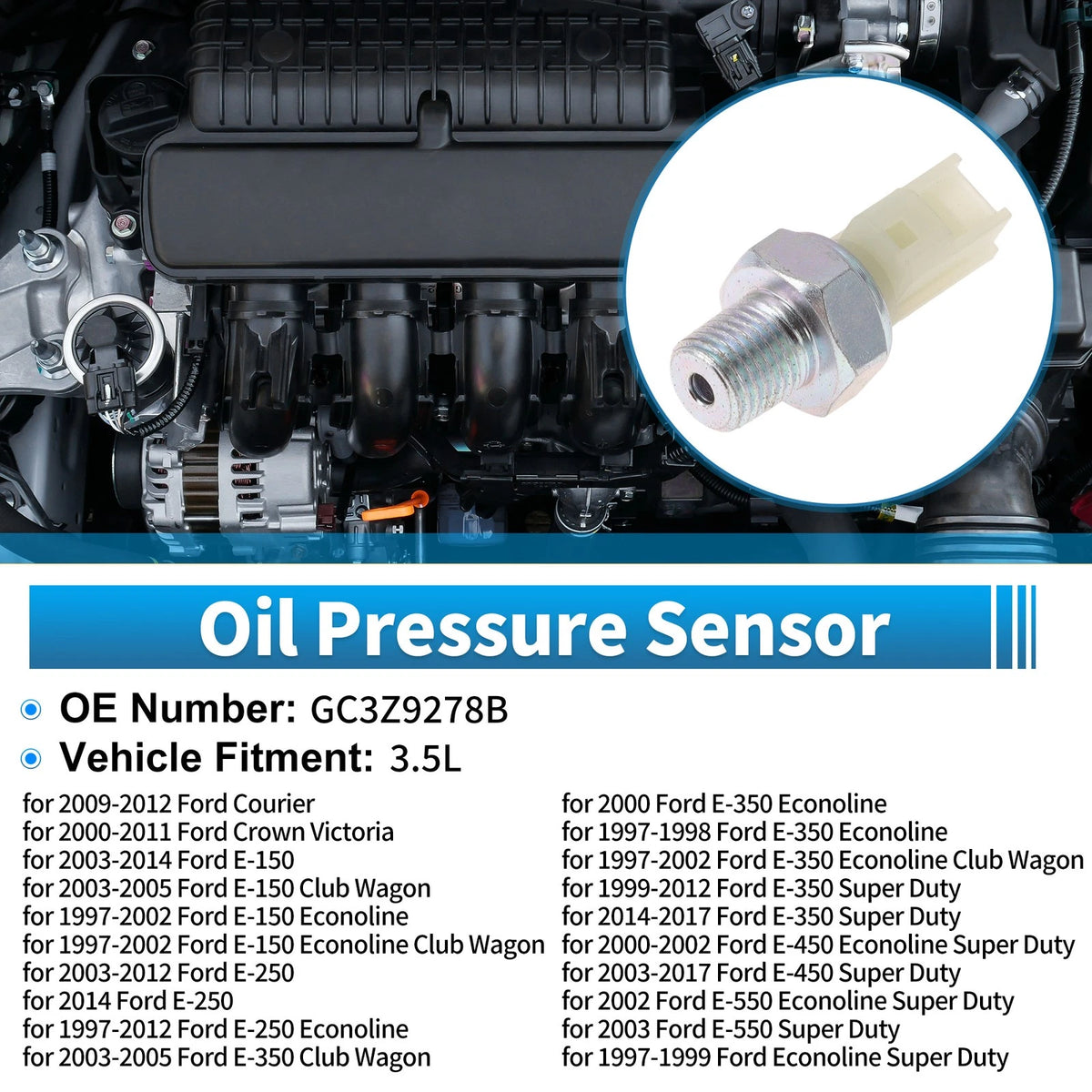 Engine Oil Pressure Sensor for Ford Courier (2009–2012) No.GC3Z9278B