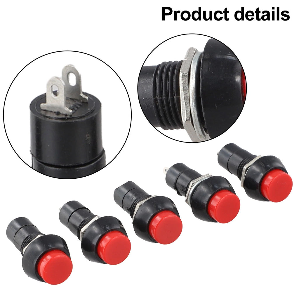 5 Pack Self Locking Push Button Switches for DIY Projects