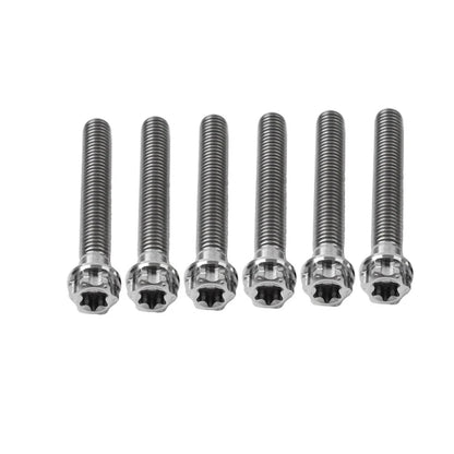 Set of 6 Titanium M8x50mm Torx Head Flange Screws for Motorcycle