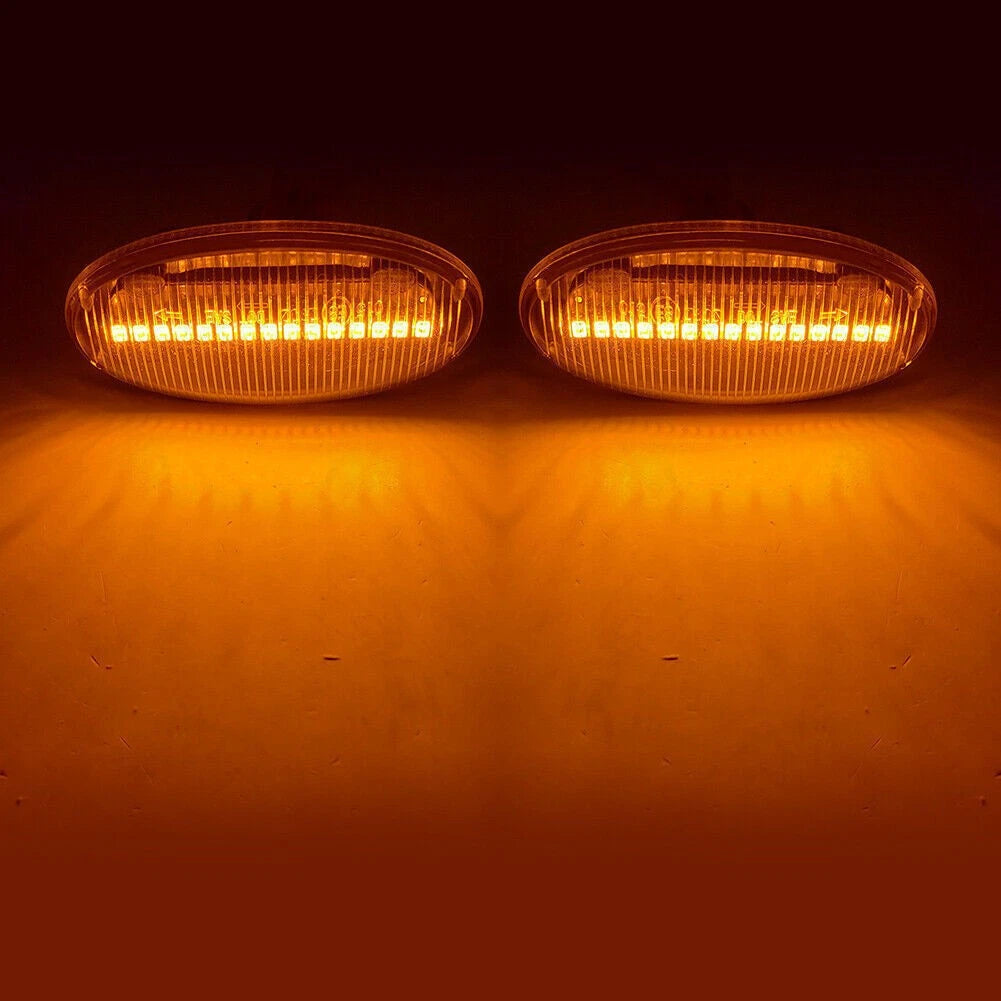 Clear LED Side Marker Turn Sequential Blinker Amber Light For Mazda 2 3 5 MPV