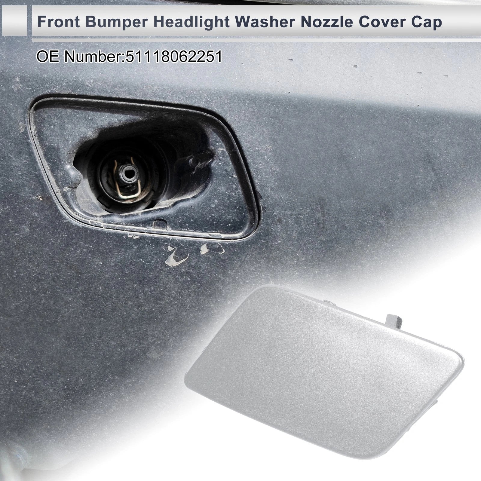 Front Left Headlight Washer Nozzle Cover Cap for BMW 335i (2007–2013)