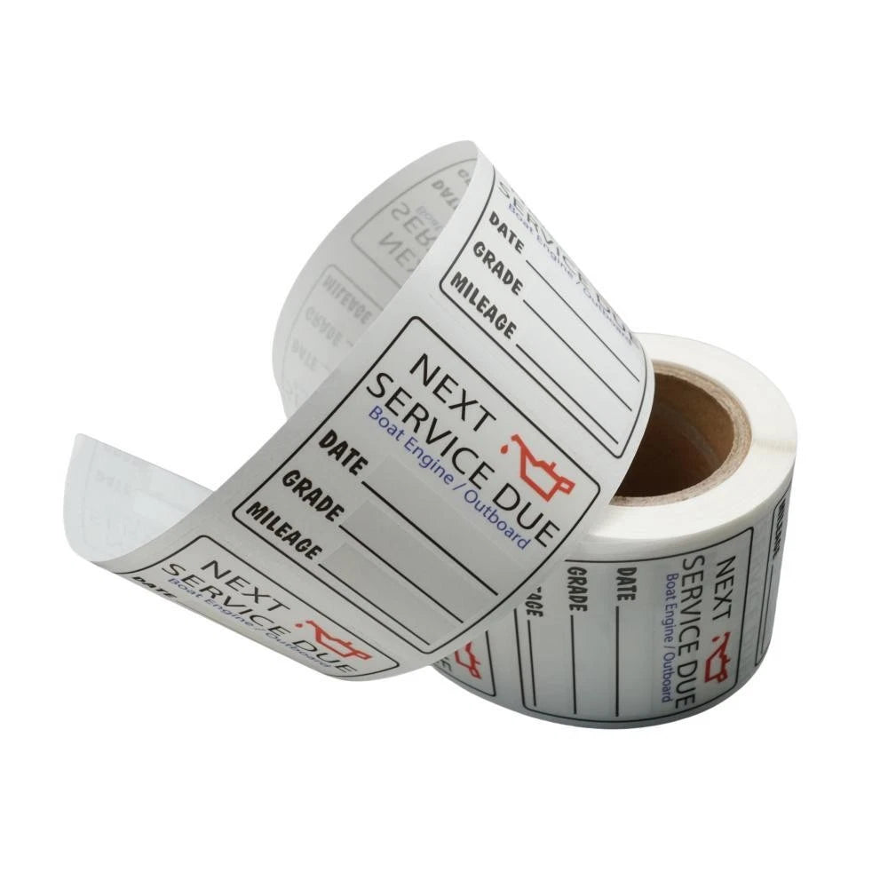 Change Sticker Next Service Due Reminder for Boat Engine (220 Sheets)