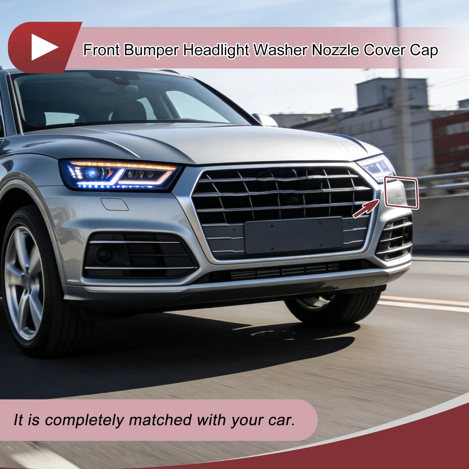 Headlight Washer Nozzle Cover Cap Replacement for Audi Q5 (2017–2021)