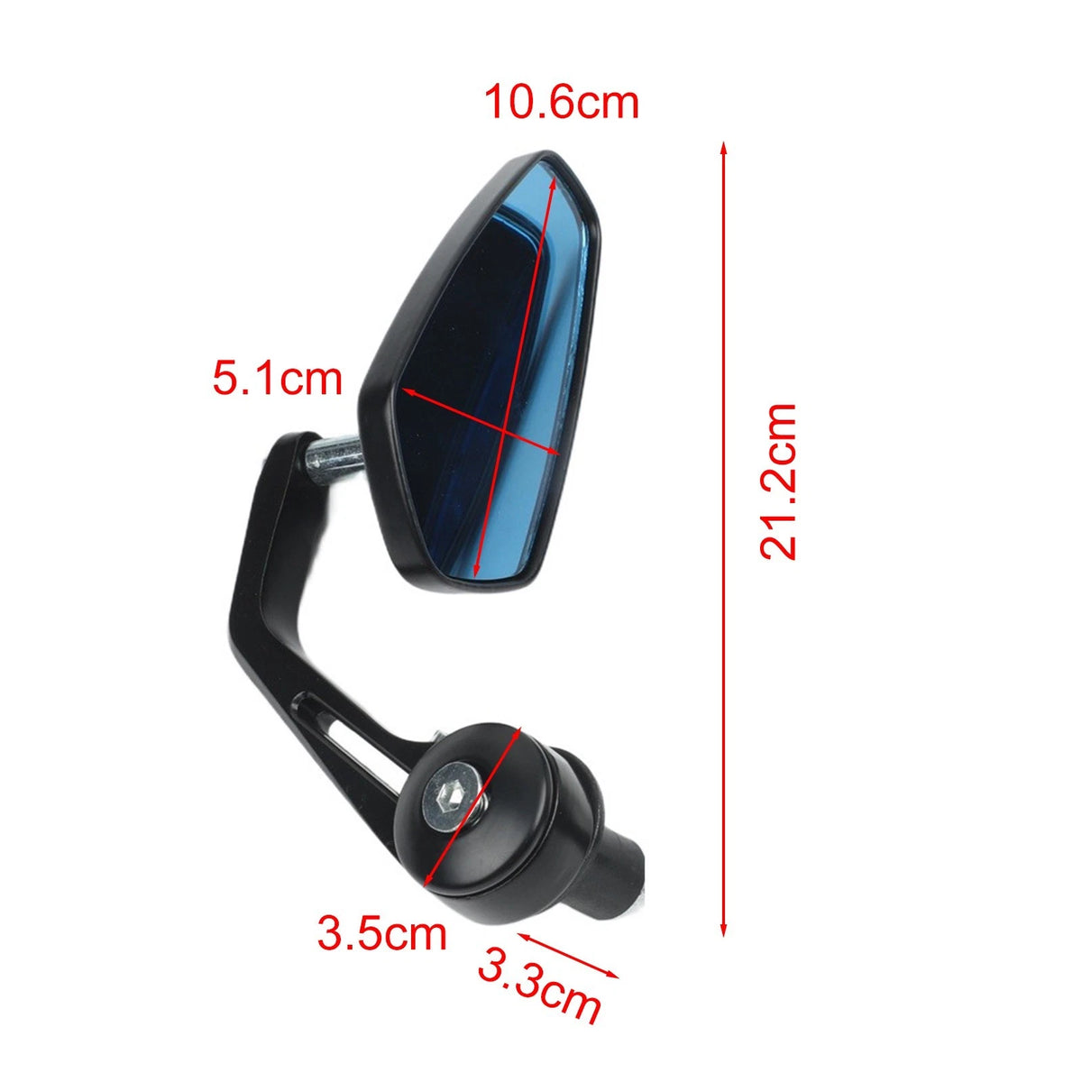 Motorcycle handlebar side mirrors folding adjustable rotating aluminum set