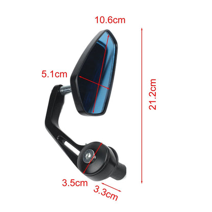 Motorcycle handlebar side mirrors folding adjustable rotating aluminum set