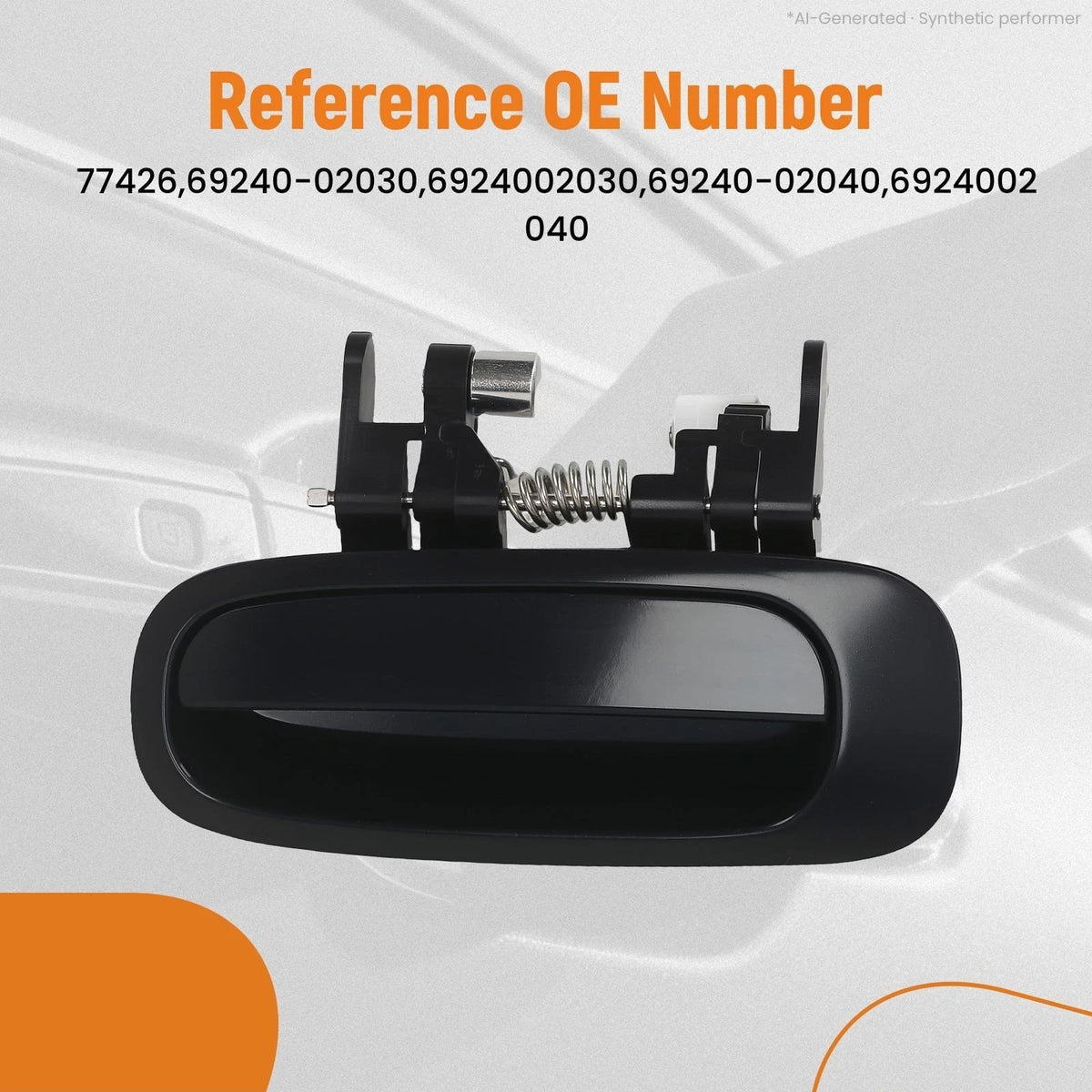 Rear Driver Exterior Door Handle for Toyota Corolla S (2001–2002) Black Plastic