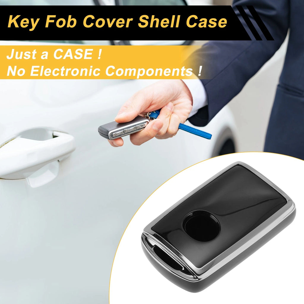 TPU Car Key Case Black Silver Edge for Mazda 2 3 5 6 4 Button (2011–2020)
